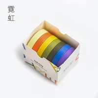 gradient rainbow raul color retro solid color washi tape kawaii hand account sticker hand account tape set korean stationery