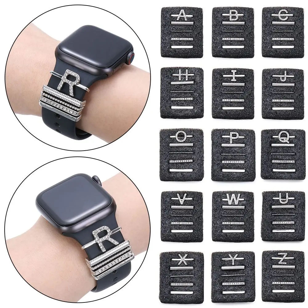 

Металлические подвески, декоративное кольцо для Apple Watch, ремешок с алмазным орнаментом, силиконовый ремешок для умных часов, аксессуары для iwatch, браслет