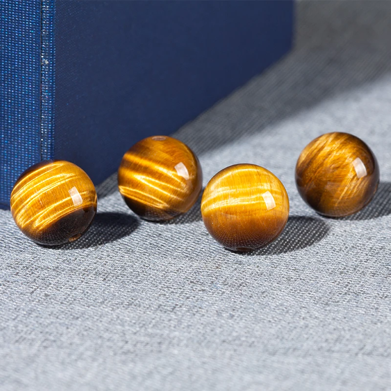 Натуральный желтый тигровый глаз камень свободные бусины круглые одиночные Wenwan