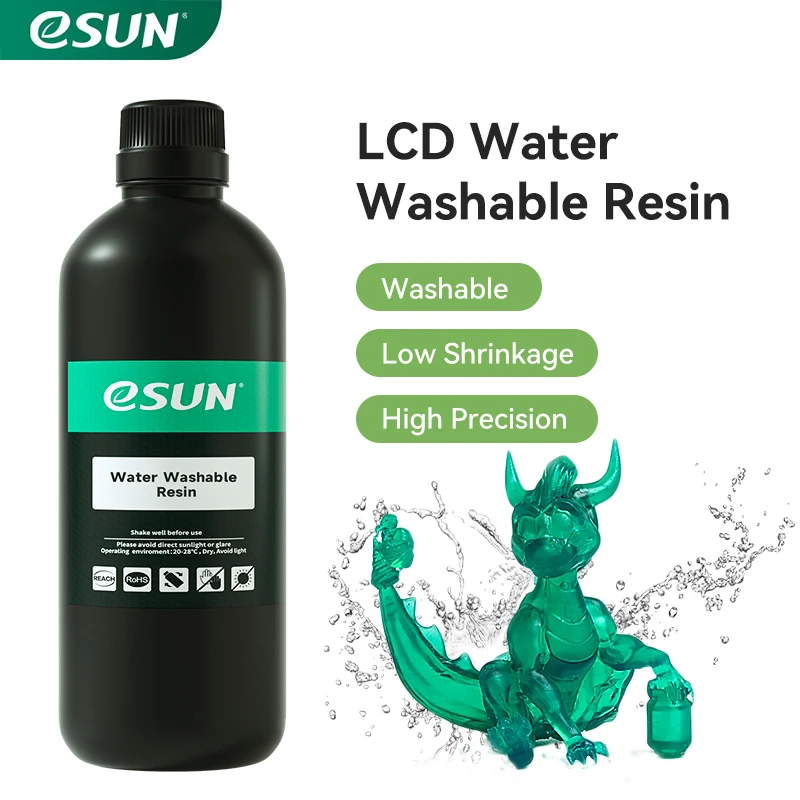 eSUN LCD UV 405nm Water Washable Resin Rapid 3D Printer Resin for Photon Curing LCD 3D Printer Photopolymer Liquid 3D Resin 500g