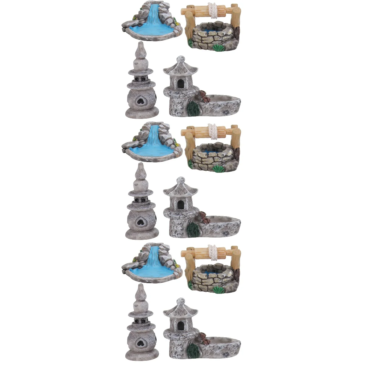 

Miniature Pond Terrarium Figurine Garden Landscape Statue Tower Mini Figurines Zen Kit Micro Well Decor Lighthousesculpture