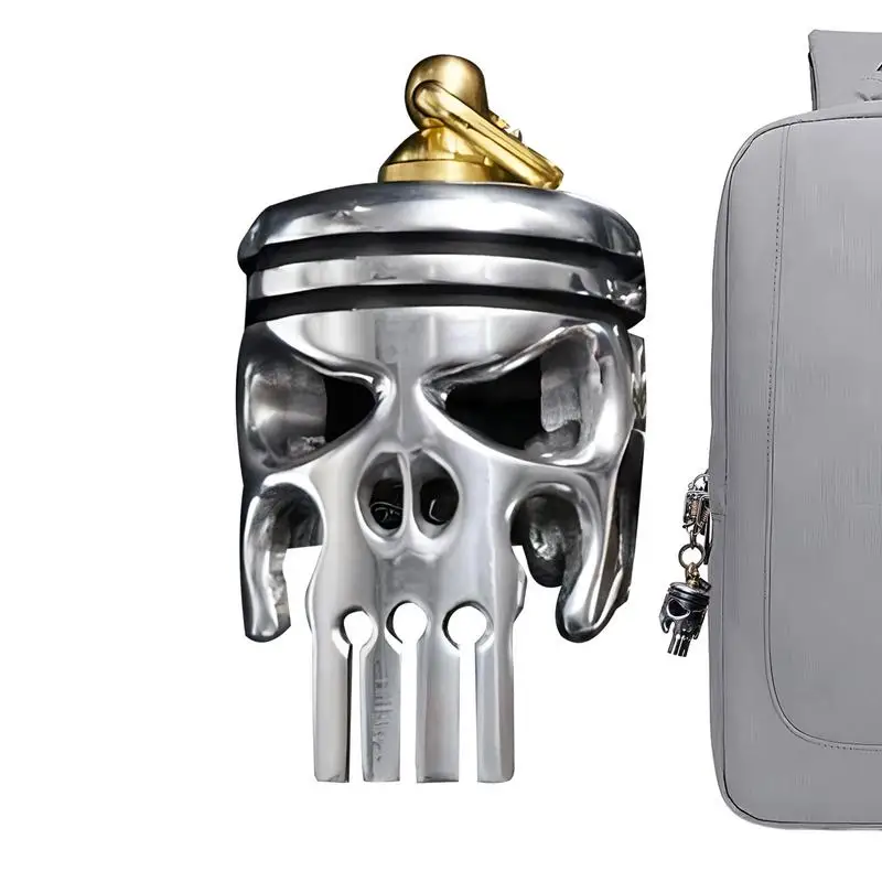 

Piston Art Keychain Skull Pendant Decoration Accessories Alloy Skeleton Keychains Keyring With Flashlight And Bottle Opener