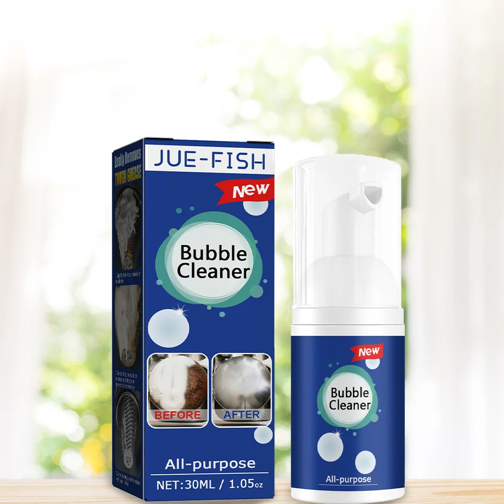 

30ml/100ml Foam Cleaner Multi-Purpose Oil Stain Remover Rinse-Free Cleaning Spray for Kitchen Hood and Ware for House Cleaning