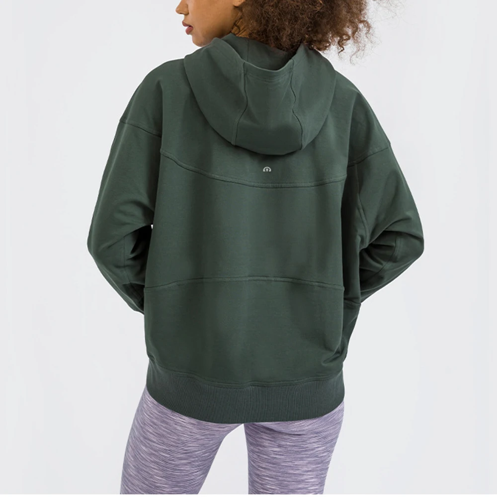 Hoodies for Women Oversized Solid Loose Casual Hooded Sports Sweatshirt Female Yoga Wear Running Long Sleeve Fitness Top Hoodie