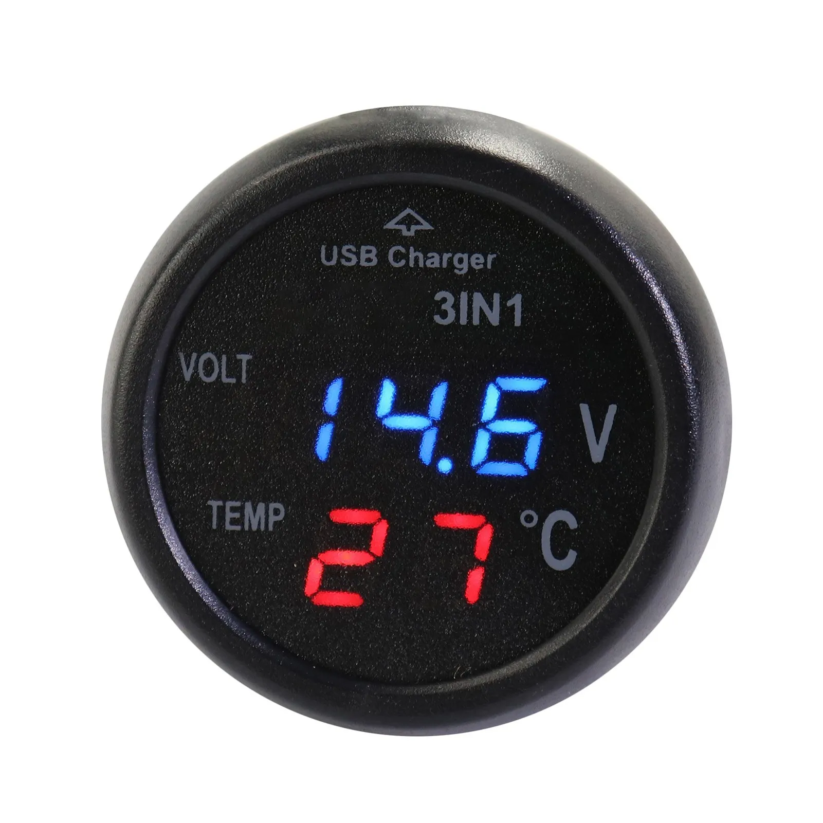 

3-in-1 Multifunctional Digital Voltage Temperature Monitor Multimeter Car Motorcycle