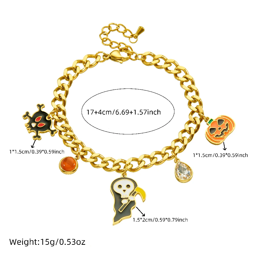 DIEYURO 316L нержавеющая Милая забавная женская подвеска с тыквой Хэллоуин ожерелье