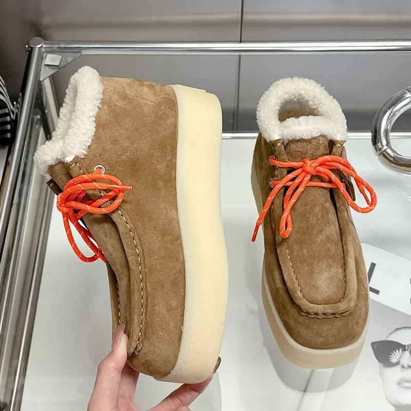 Новинка 2024 шерстяные зимние сапоги зимняя женская обувь короткие высокого