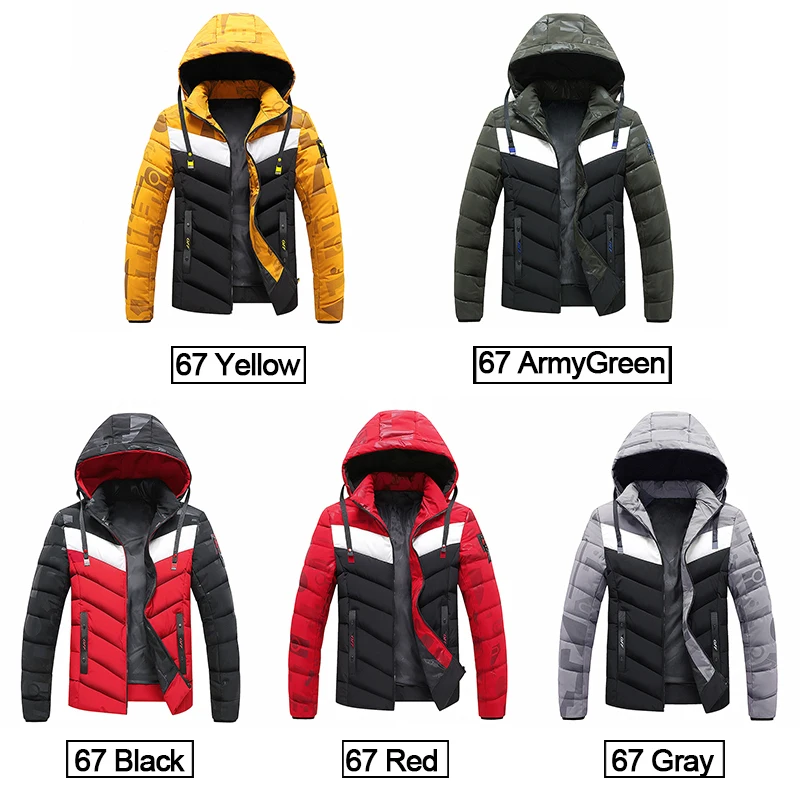 Men 2022 Winter New Warm Thick Windproof Parkas Fashion Patchwork Hooded Coat Men Autumn Outwear Classic Casual Parka Jacket Men