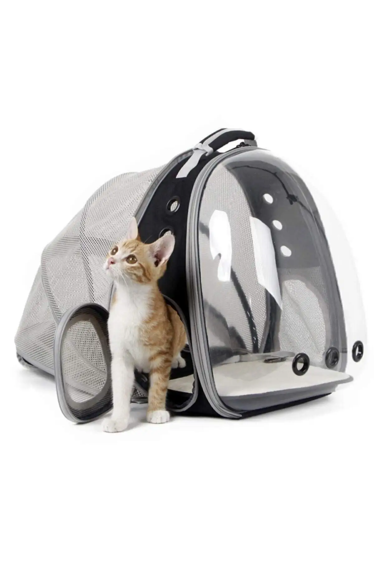 Mesh Openable Transparent Astronaut Cat Pet Carrying Bag Black Cave god cat pet home nest box sleeping bed