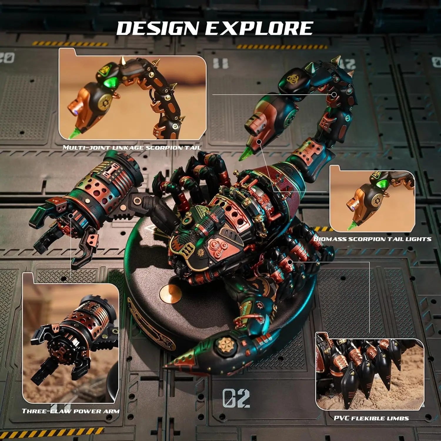 Модель Robotime Rokr Механическая пластиковая модель скорпиона набор из 123 деталей