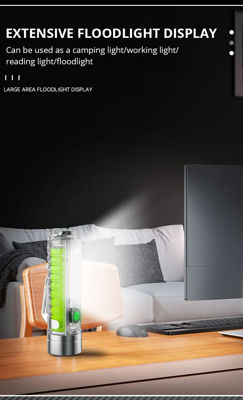 Миниатюрный светильник с брелоком светодиодный фонарь USB C аккумуляторный