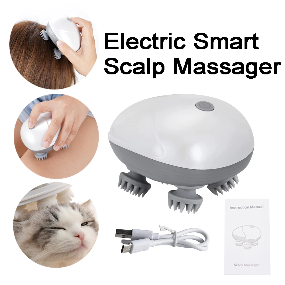 

Head Massager Body Massage Brush Relax For Cats Instrument Vibrators USB Charging Relaxing Portable Scalp Face Electric Machine