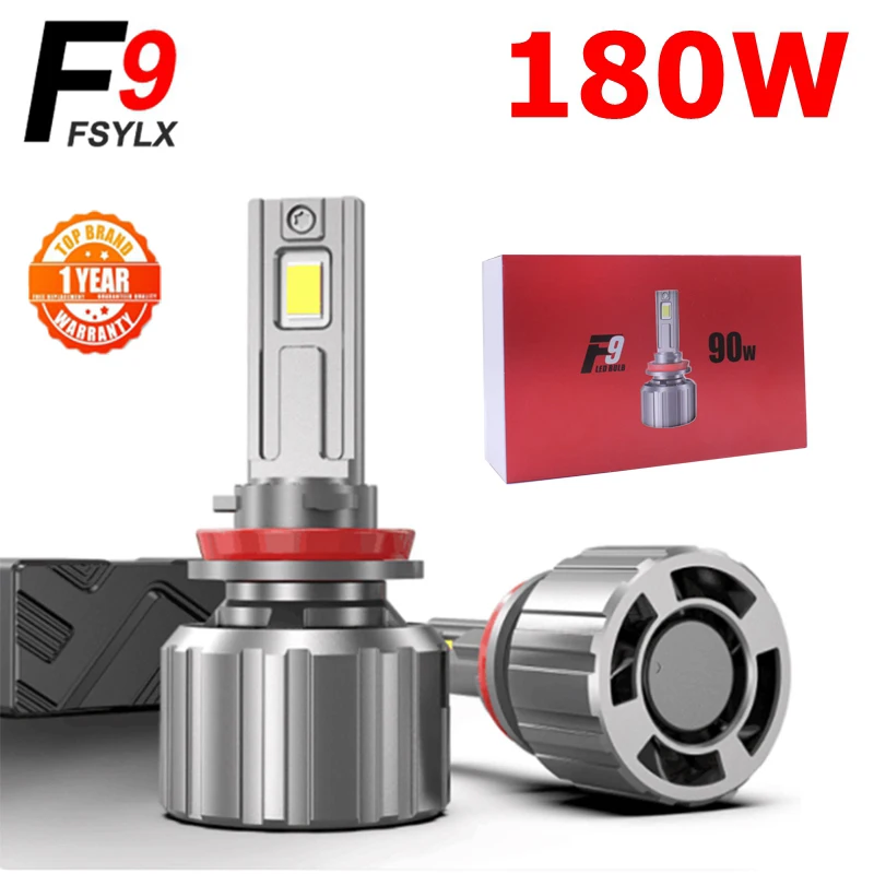 F9 180W 16000LM H7 LED Bulb LED H7 headlight kit  Fog Light H4 H7 H8 H11 H1 9005 9012 Car LED Lamp LED Headlights Bulb