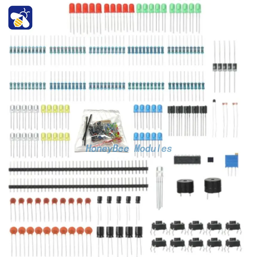 

830 Hole LED Buzzer Capacitor Resistor Diode Kit Basic Starter Kit for R3