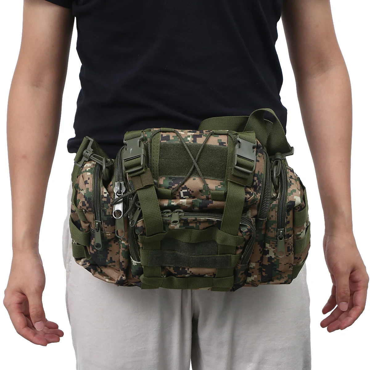 

Outdoor Fishing Tackle Bag Large Capacity Waist Bag Multifunctional Shoulder Satchel for Camping Fishing Picnic