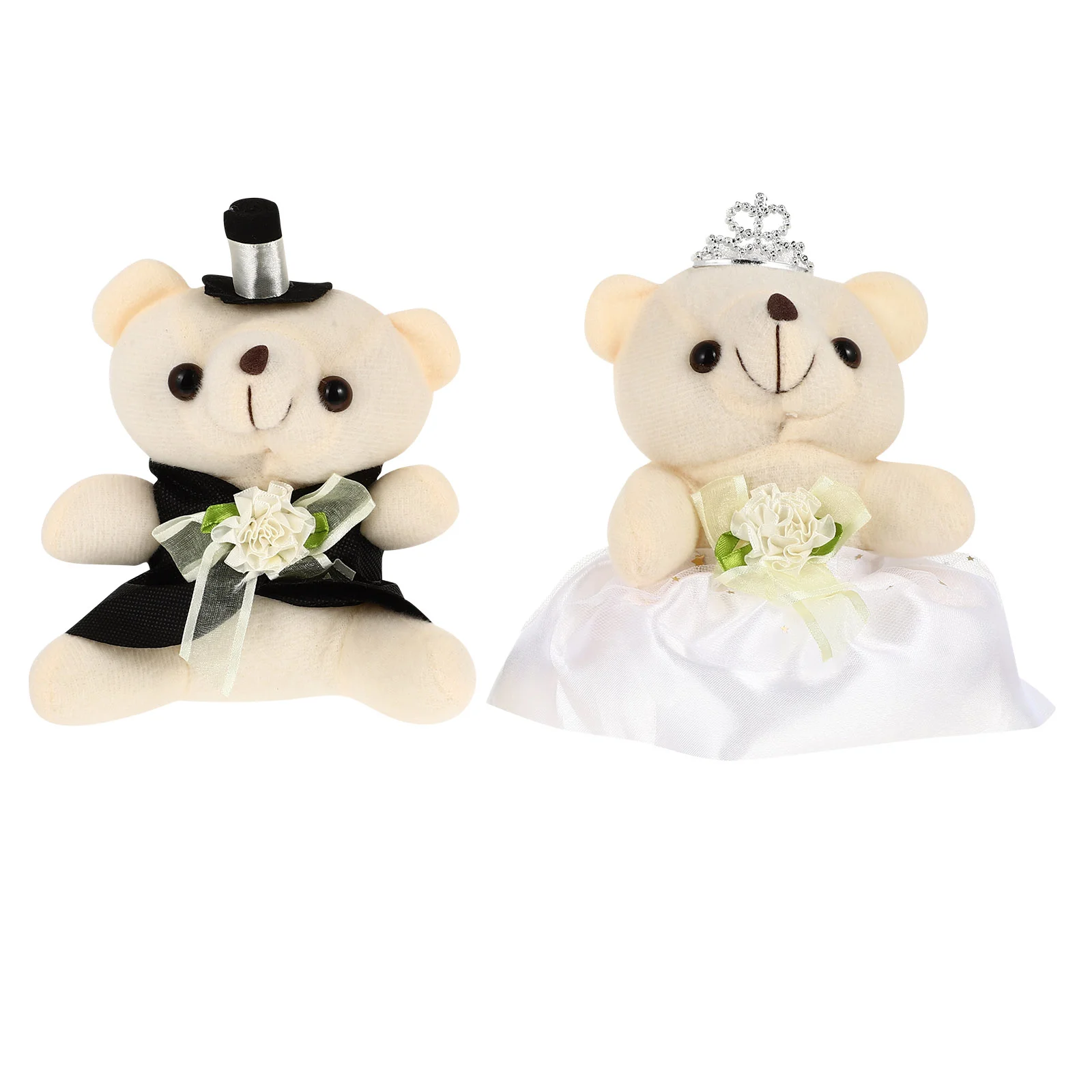 

Wedding Stuffed Plush Toy Couple Animal Bears Decor Day Ornament White Valentines Soft Tiny Bride Groom Supple Box Gift Black