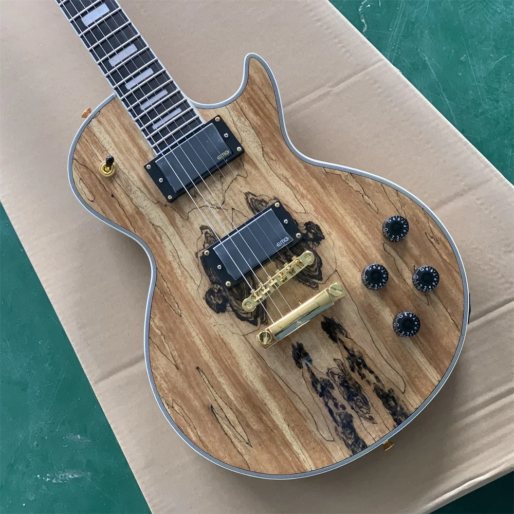 

In Stock Custom Electric Guitar Tobacco Sunburst Color Decayed Maple Top Black Hardware Mahogany Bod y Rosewood Fingerboard