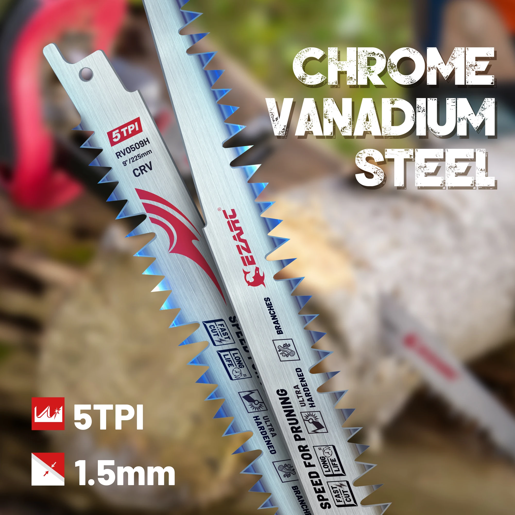 Лезвия для сабельной пилы EZARC 9 дюймов обрезки дерева 10 насадок