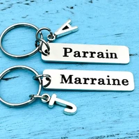french parrain marraine keychain godmother godfather gift keyring personalised keyring baptism christmas birthday gift jewelry
