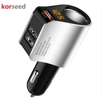 korseed qc 3 0 3 usb port car charger digital display cigarette lighter gps tablet adapter car charge iphone charger for samsung