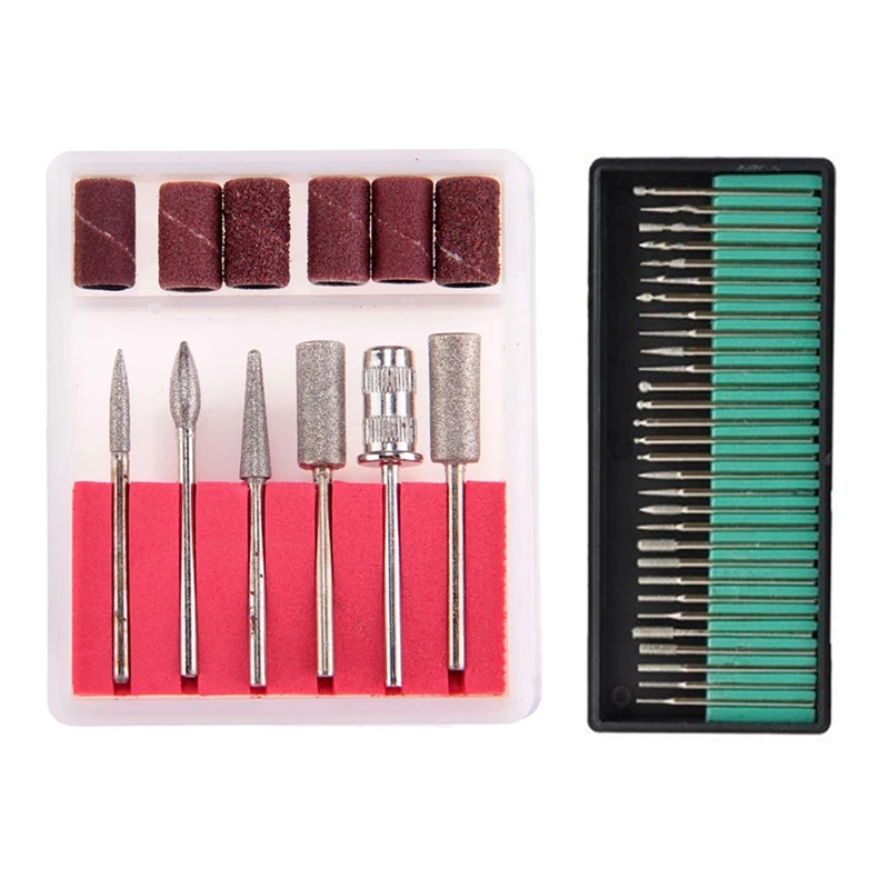 

30 Piece Manicure Pedicure PRO Electric Nail Drill Bit & 6Pcs Nail Bits Set Sanding Band For Electric Nail File/Drill