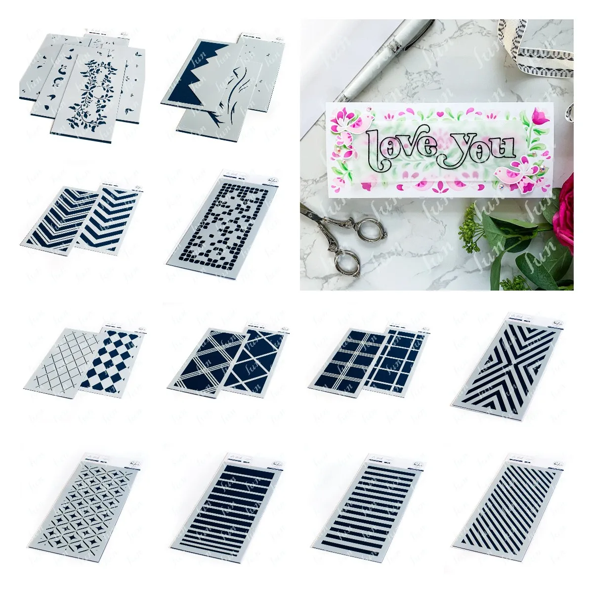 

Scrapbooking Decoration Stripe Layering Stencils for Diy Coloring Folder Embossed Drawing Photo Album New Production in 2022
