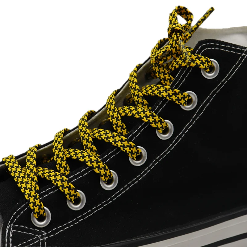 Coolstring 7MM Durable Officialacets Charmed Pro Laces Regular Grid Easy Wear Cordones Double Color Mixed Houndstooth Flatlaces