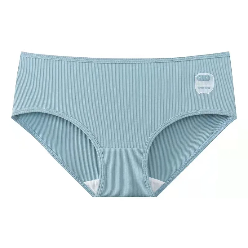 

Cute Cartoon Cotton Panties for Girl Mid Waist Solid Color Women Underpants Briefs Comfort Sport Panty