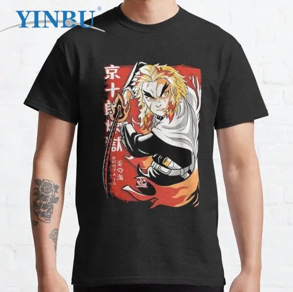 

Flame Hashira Unisex YINBU brand 2023 new in t-shirt Top quality cotton Graphic Tee
