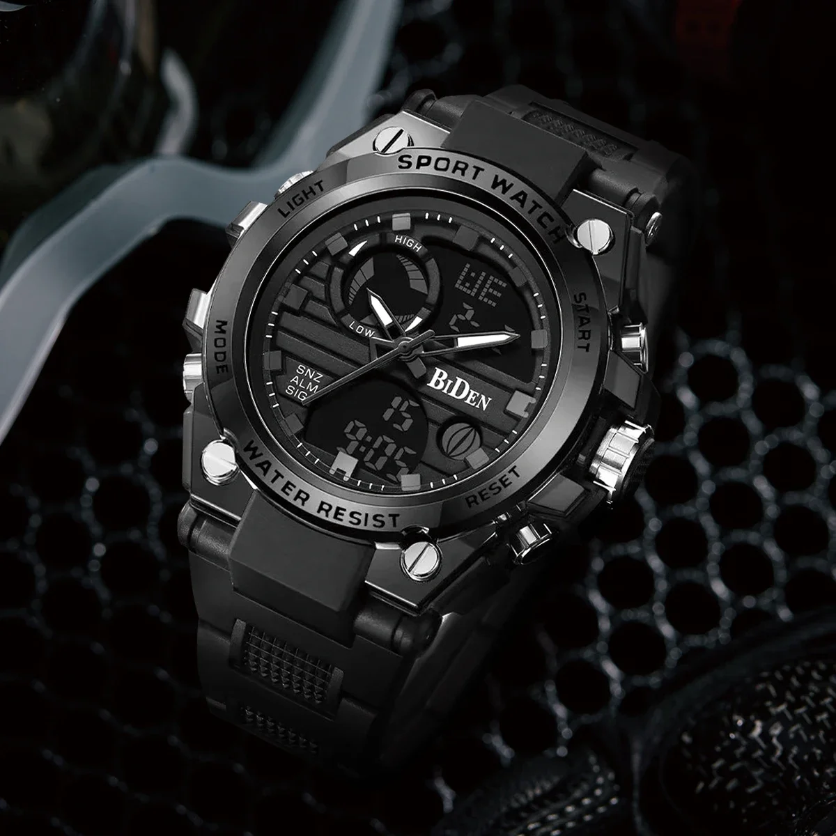 Мужские многофункциональные спортивные часы с двойным дисплеем BIDEN