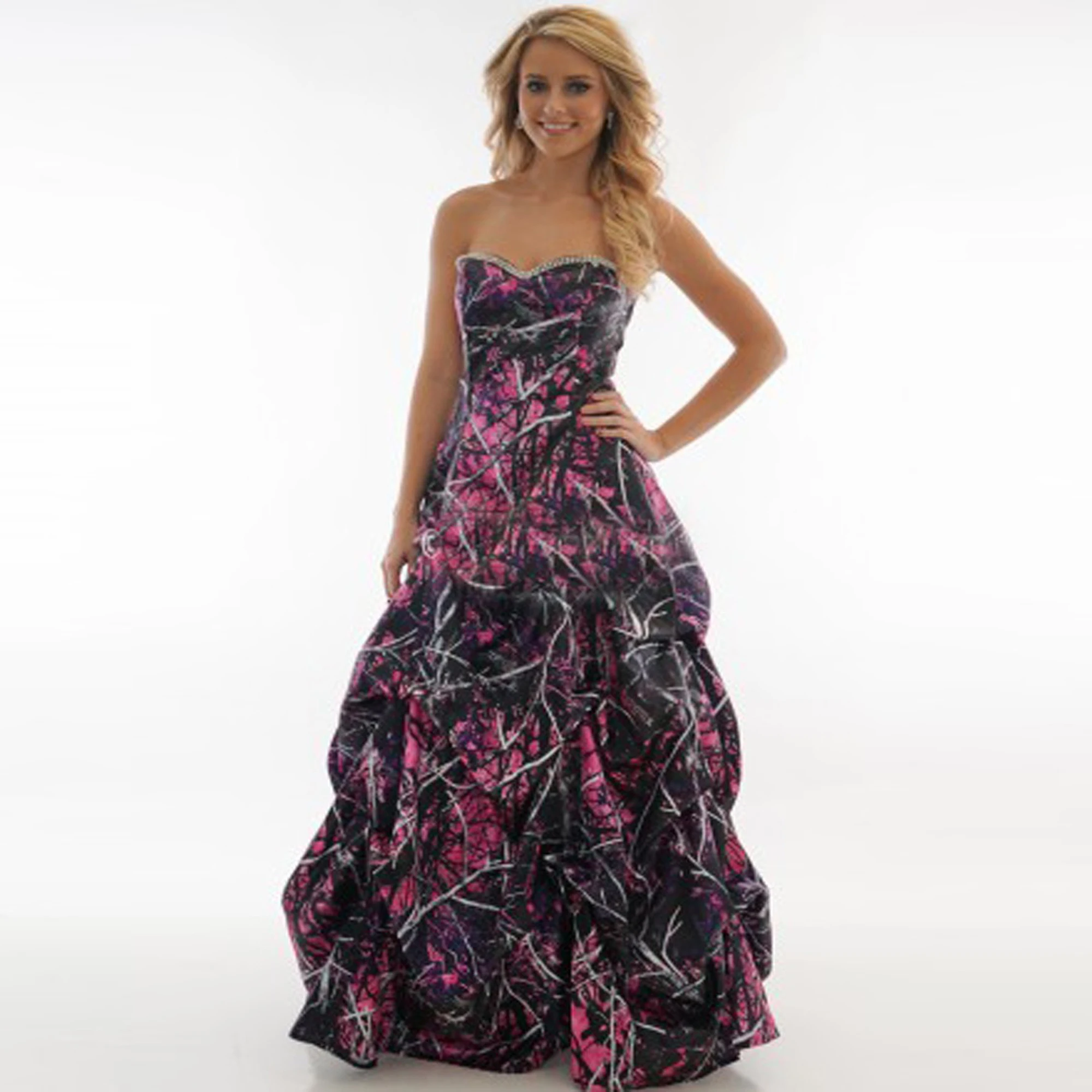 

Новые камуфляжные свадебные платья для девушек, а-силуэта, камуфляжные свадебные платья, камуфляжное женское платье на заказ