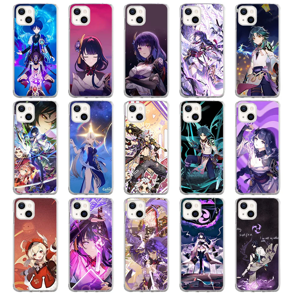 Мягкий чехол BY-36 Genshin для Samsung A6 A14 A20S A70S A21S S11 S11E Note 10 A04 A04S S21 S24 FE Ultra Plus