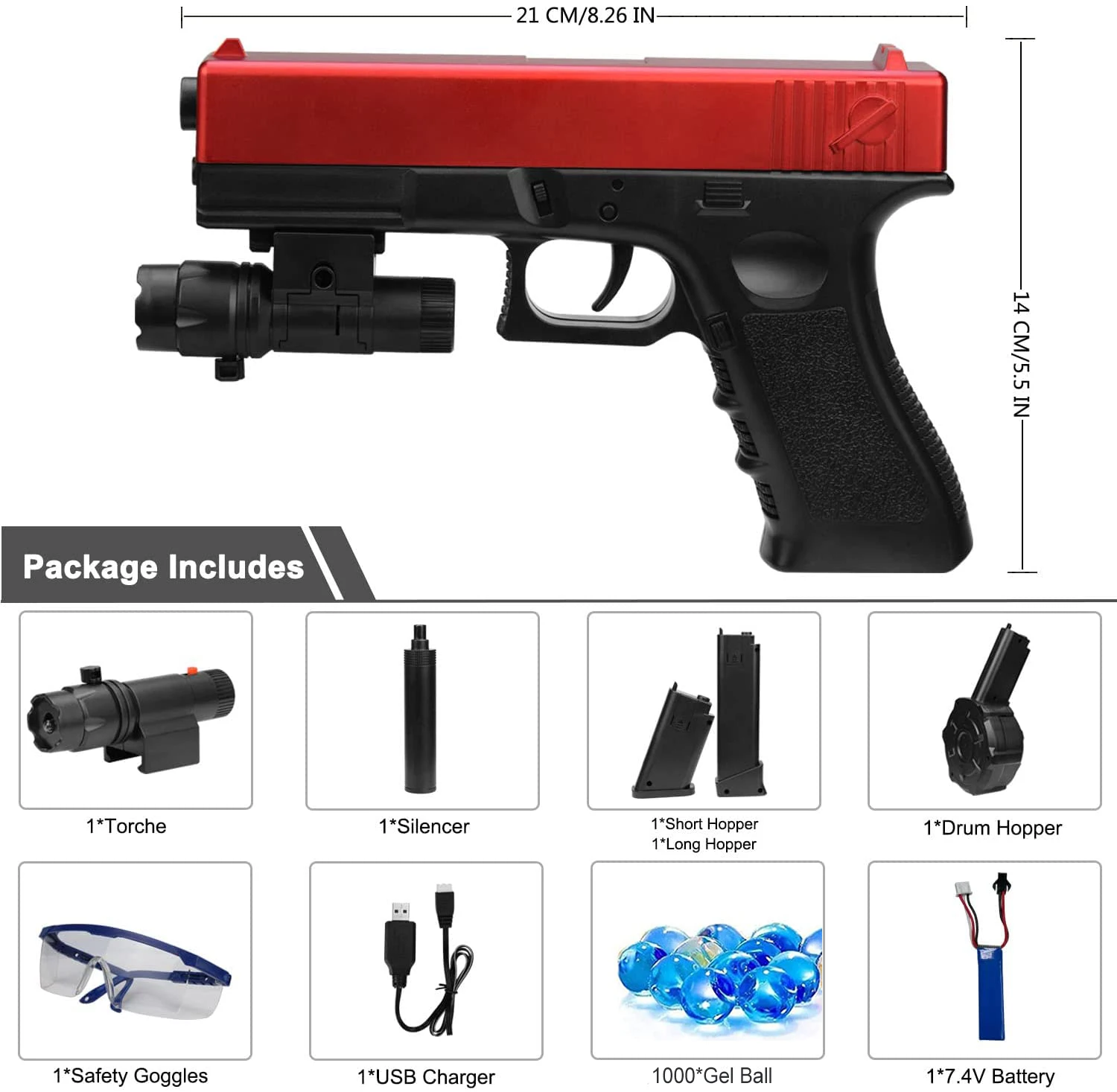 Электрический мерцающий гелевый бластер Desert Eagle высоко Собранный шар игрушка для