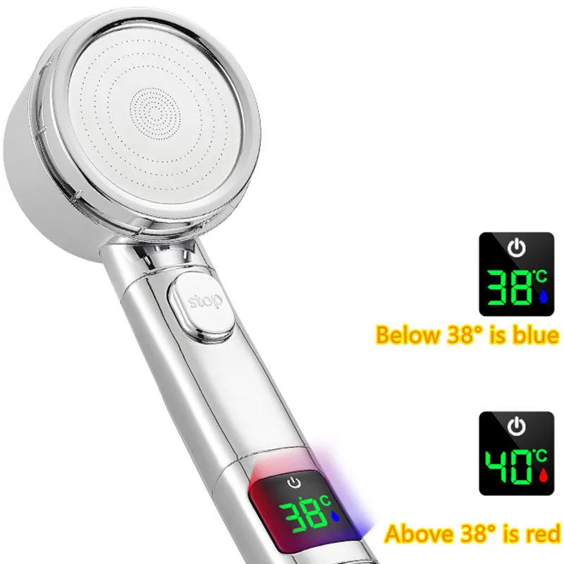 2022 Digital LED Display Shower Head Water Saving Headshower For Baby Adult Bathroom 3Mode Adjustable Spray Heads |