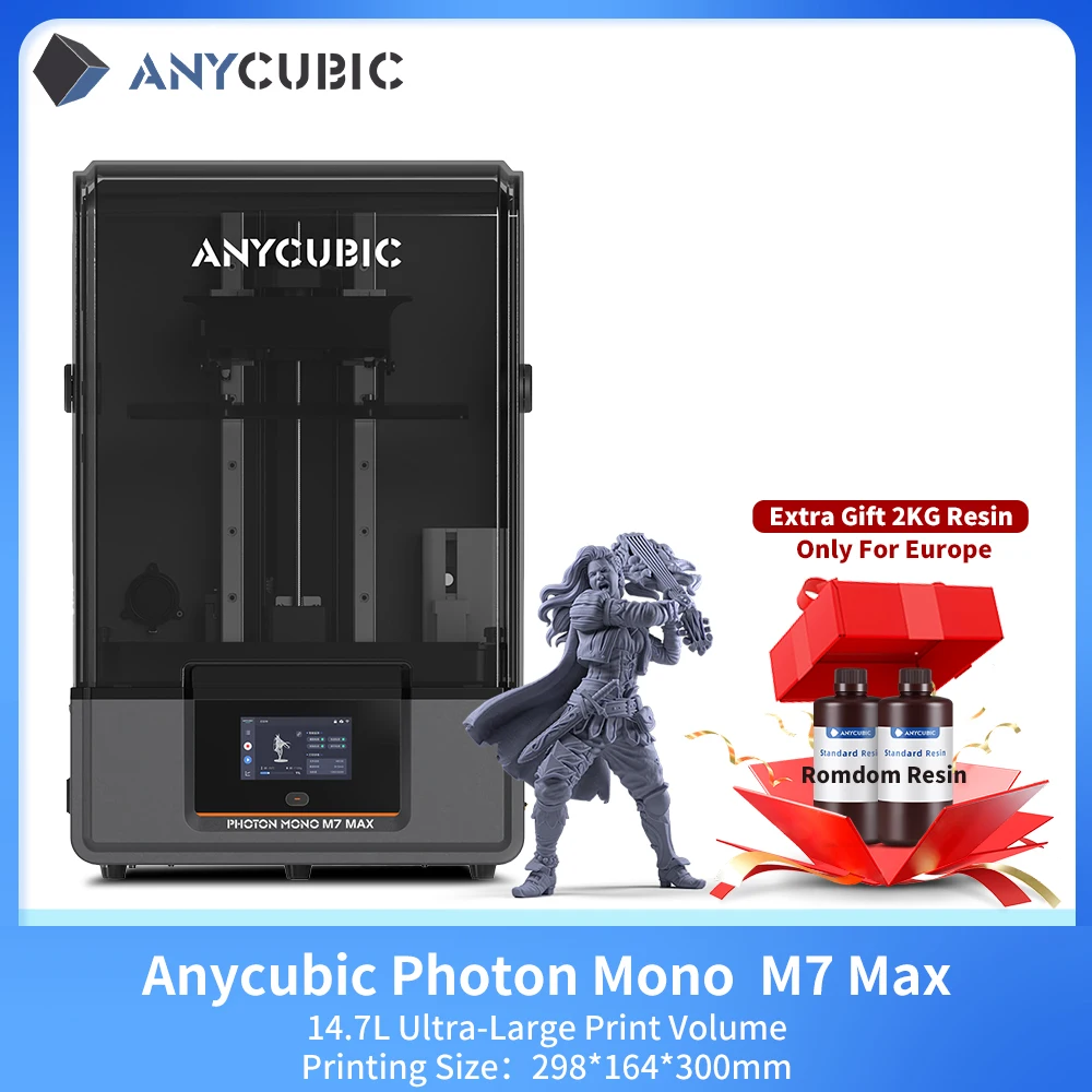 Фото ANYCUBIC Photon Mono M7 Max 3D-принтер с ЖК-экраном 13,6 дюйма 7K, ультрафиолетовая Смола LighTurbo 3,0, 3d-печать №1