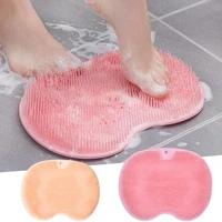 exfoliating shower massage bathroom non slip bath mat silicone massage brush silicone foot scrubber massage pad bath accessories