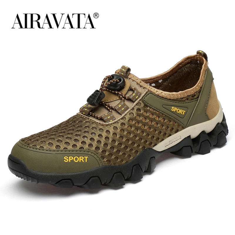 Mens Mesh Hiking Shoes Water Shoe Slip-on Breathable Sports Shoes Anti-Skidding Male Outdoor Sneakers