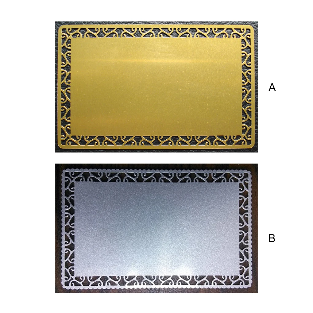 

Упаковка из 100 алюминиевых открыток для визиток с вырезами, изысканная идентификационная бирка, пользовательские печатные информационные бирки, офисные принадлежности