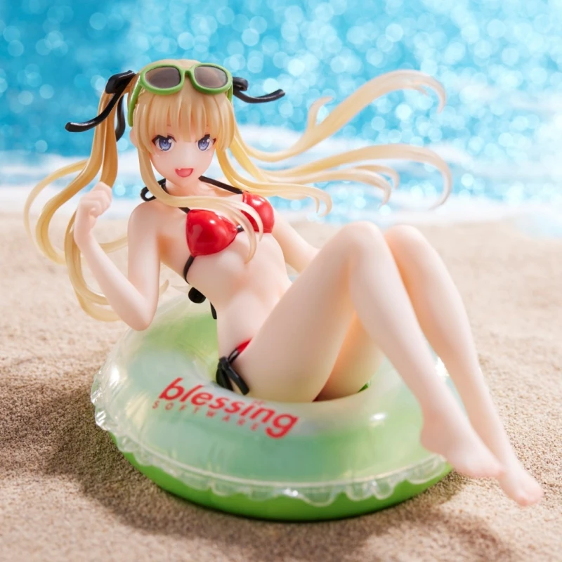 

New Hatsune Miku Anime Figure Aqua Float Girls Elaina Action Figure Kawaii Sit Swimming Ring Girl Figurine Collectible Toy Gift