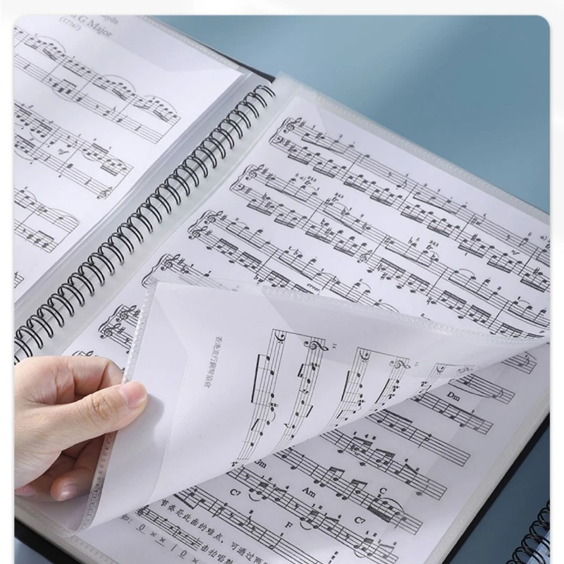 40/80 Pages A4 Multi-layer Music Score Folder Practice Piano Paper Sheets Document Storage Organizer Pentameter Storage