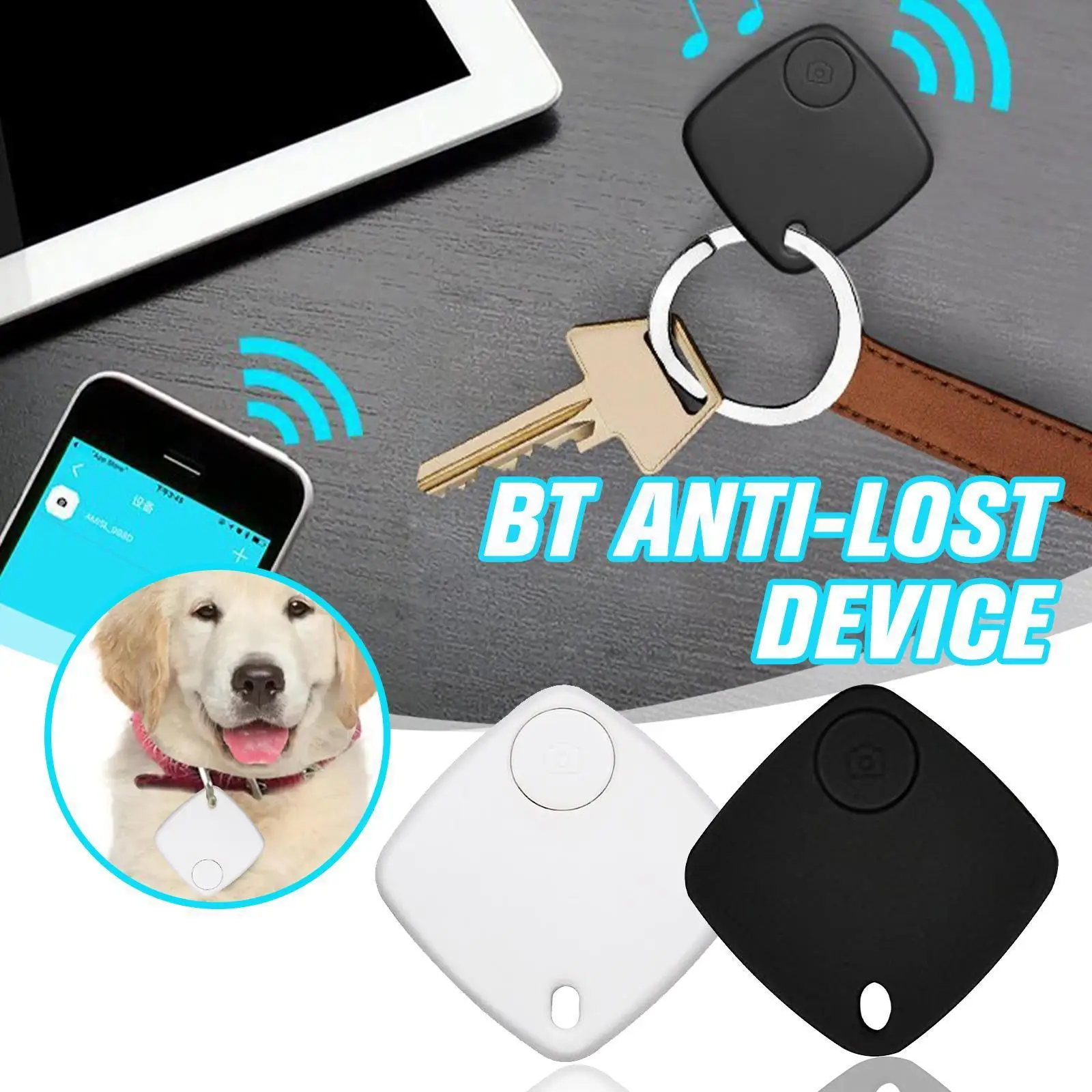 

Smart Tag Anti-Lost Alarm Bluetooth-comtiable Tracker Two-way Suitcase Key Stuff Pet Phone Finder Location Recorder Search M9J7