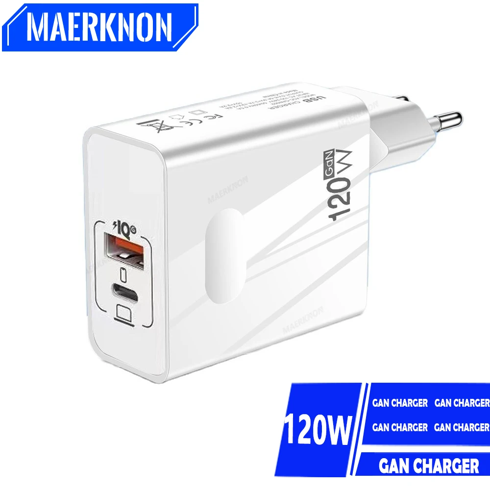 

Fast Chargers 120W GaN USB PD Type C Phone Charger Wall Charger Phone Adapter For iPhone Xiaomi Samsung S23 Ultra Huawei OnePlus