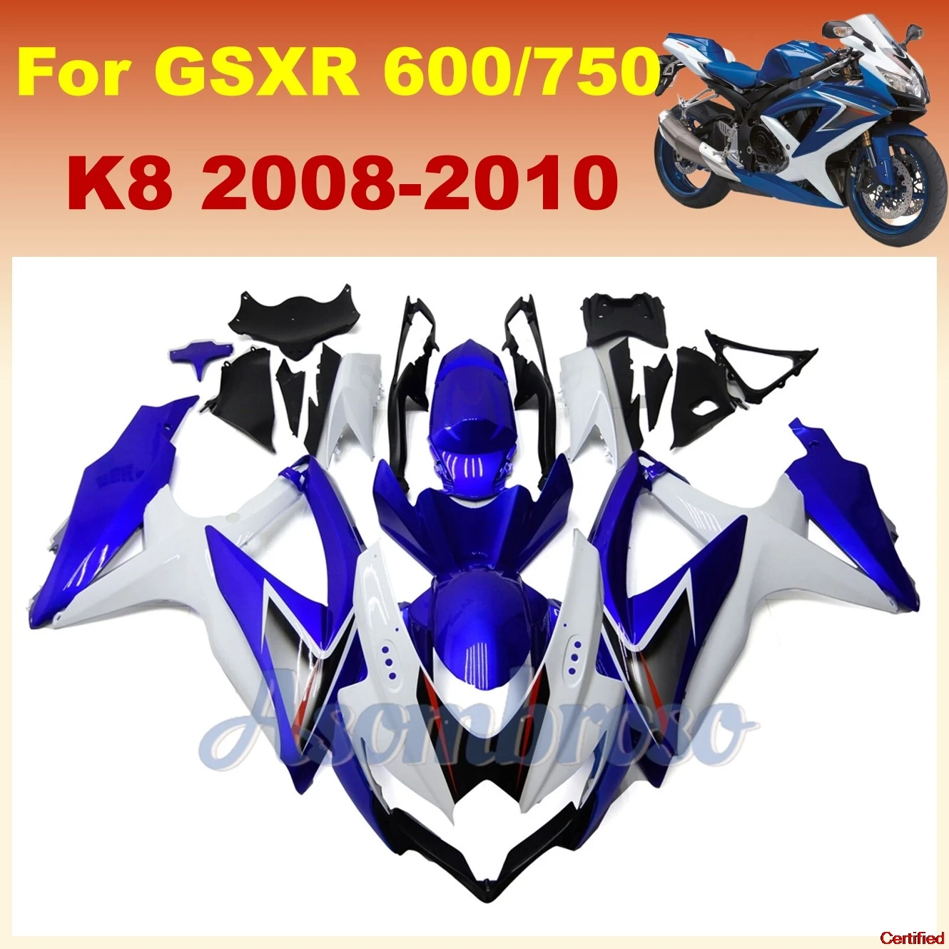 Для GSXR600 2008 2009 2010 08 09 GSX-R750 комплект обтекателей для восстановления мотоцикла K8 GSXR