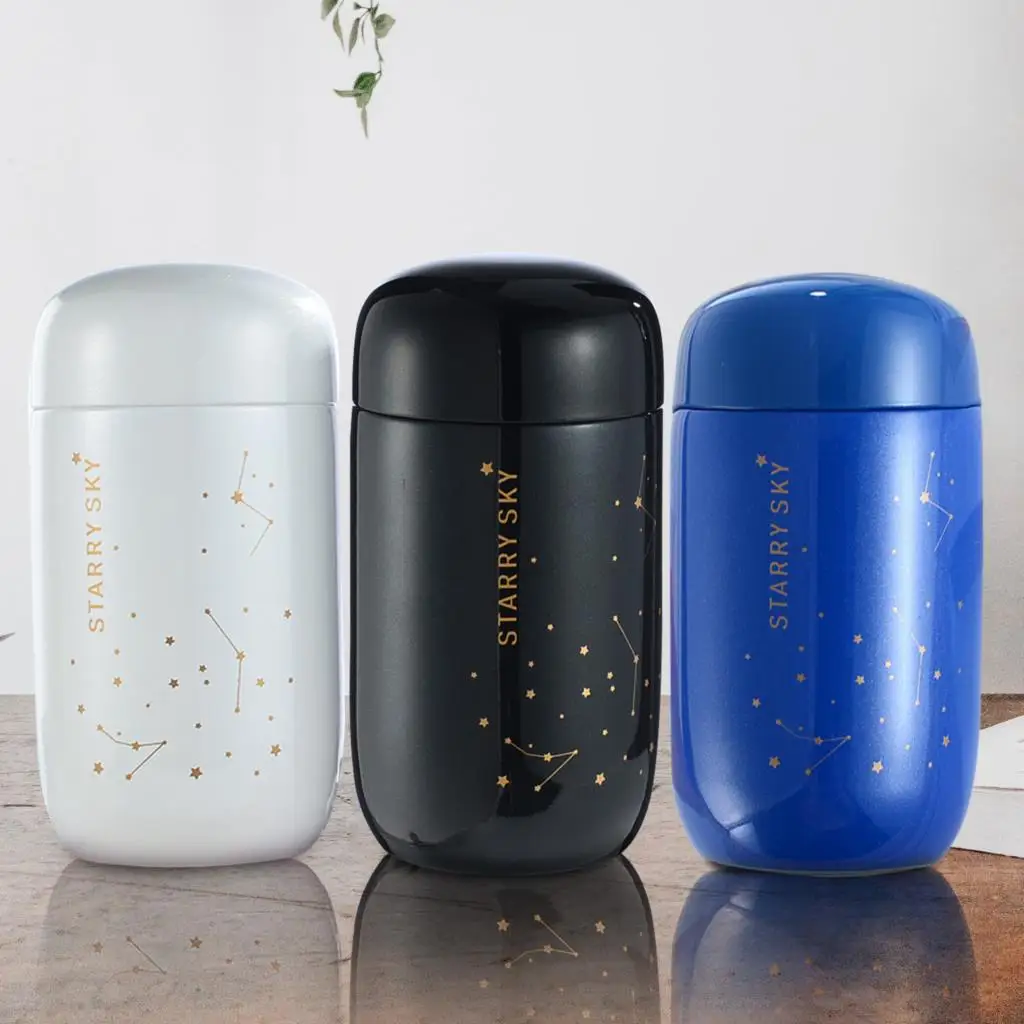 

200ml Insulated Thermos Bottle Sport Watter Bottle Starry Sky Mini Capacity Leakproof Coffee Mug Vacuum Flask Couple for Winter