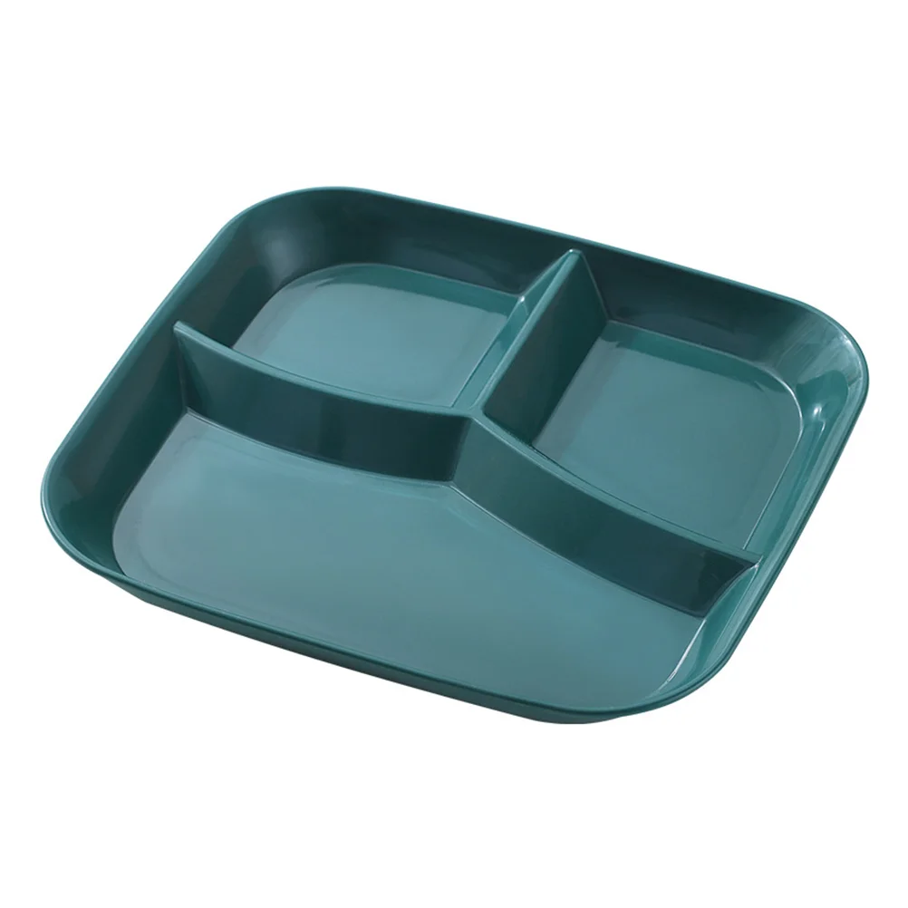 

Dinner Plate Plastic Breakfast Plate Three-grid Breakfast Plate Three-grid Dish Divided Dinner Plate for Restaurant Kitchen Home