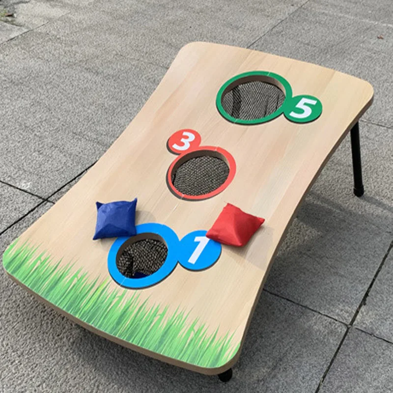 

LANDER Bean Bag Toss Game Board Outdoor Game MDF Entertainment Fun Interactive Toy With 2 Earthbags Child-Parent For Family