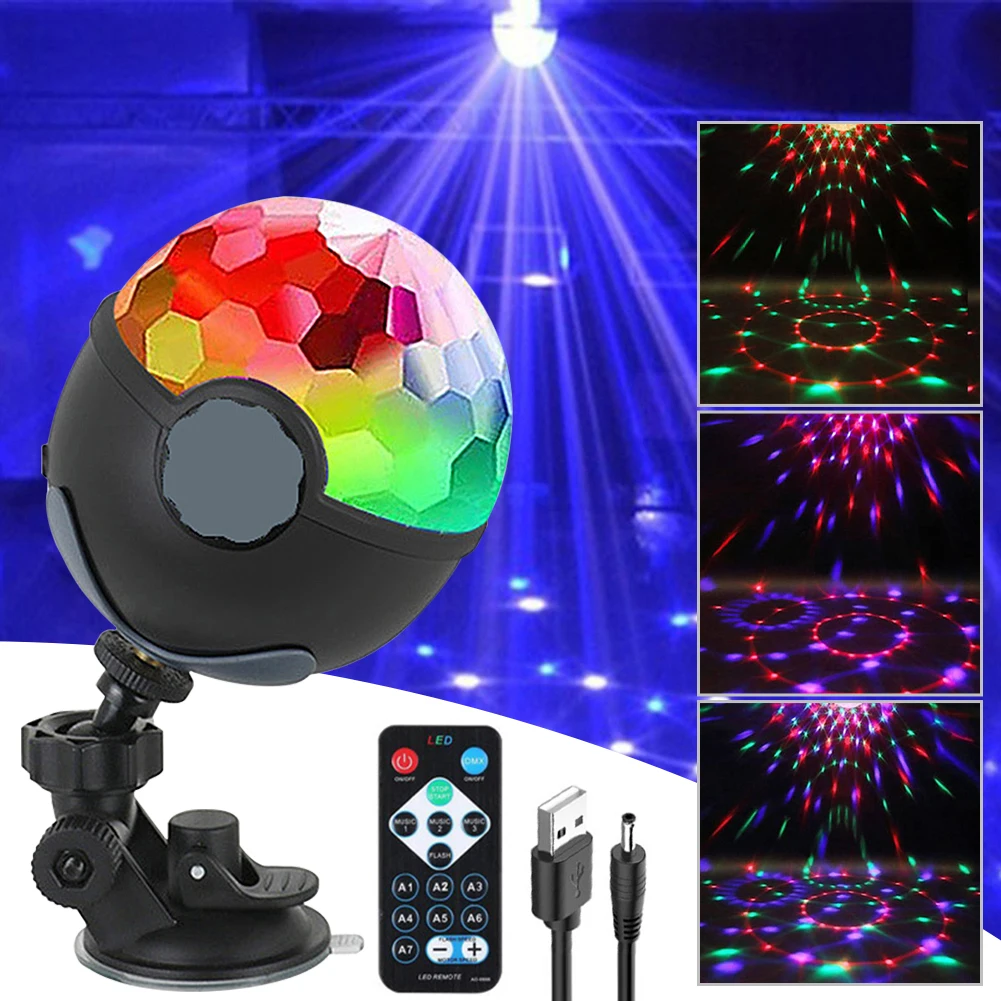 

Sound Control Party Light with Remote Control USB Powered DJ Disco Ball Light Laser Stage Lamp Club Lighting for Christmas Home
