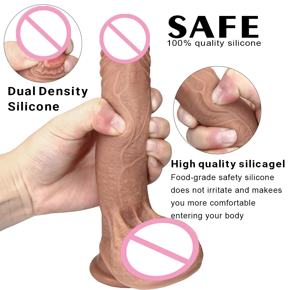 Ощущение кожи реалистичный фаллоимитатор мягкий силиконовый большой пенис с