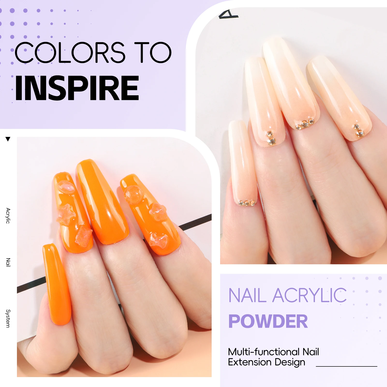 COSCELIA 5 Упаковок 8 Г Набор Кристаллических Акриловых Пудр-прозрачный Розовый