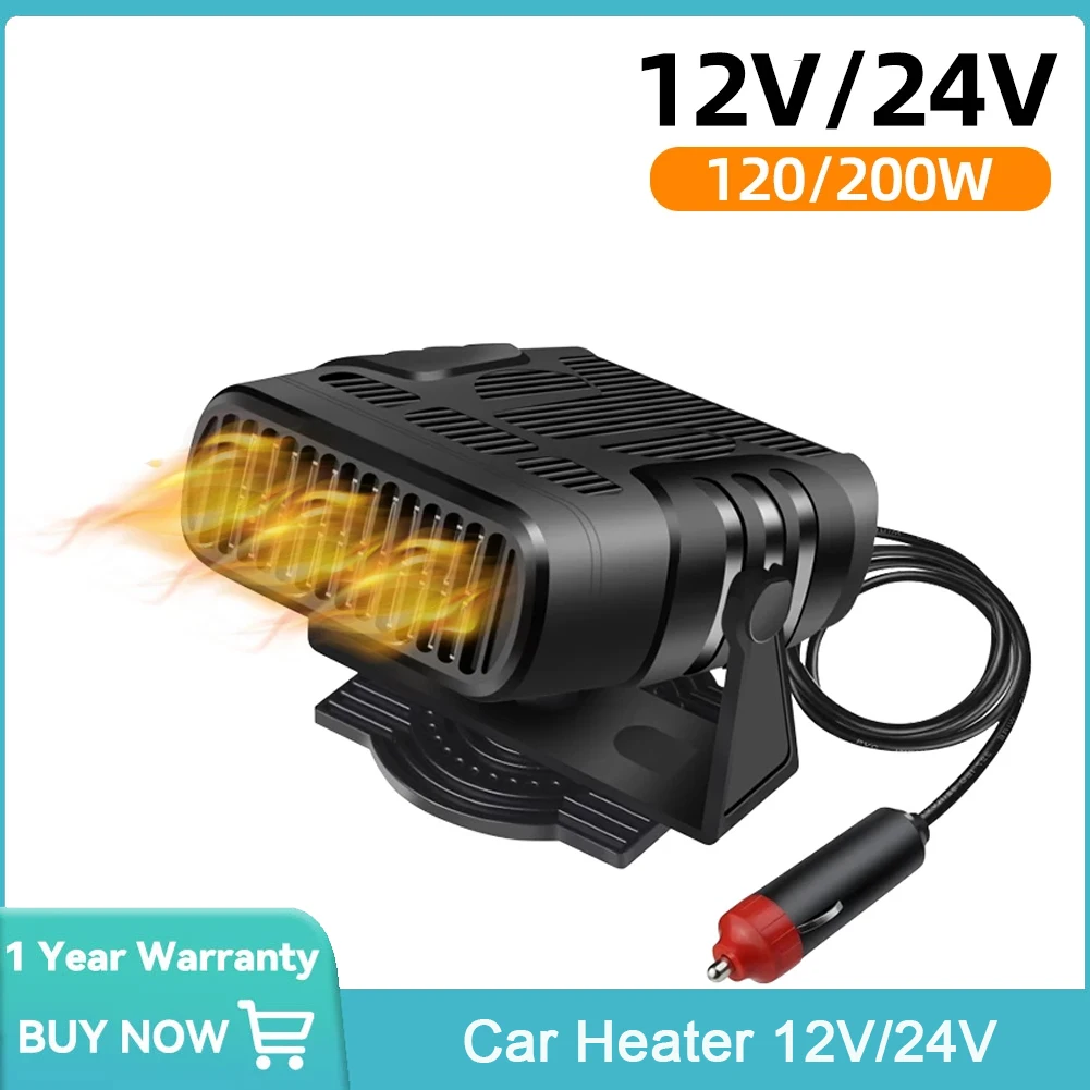 Windscreen Car heater 12V 24V Portable Car Heaters Heating&Cooling Modes for Auto Windscreen Fast Heating Fan Defrost Defogger